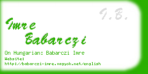 imre babarczi business card